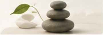 Stacked stones and a green leaf